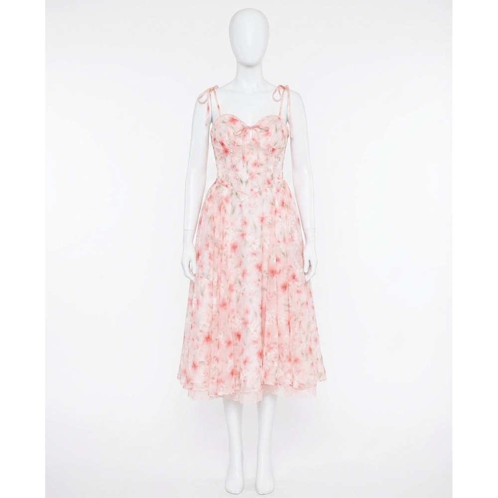 NEW KESTAN emi midi dress in pink